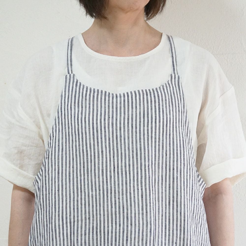 Branch m‘.,ブランチエム,ナチュラル,30代,40代,50代,60代,リネン,ゆったり,ワンピース,リネンワンピース,ストライプワンピース,ストライプ,キャミソールワンピース,キャミワンピ