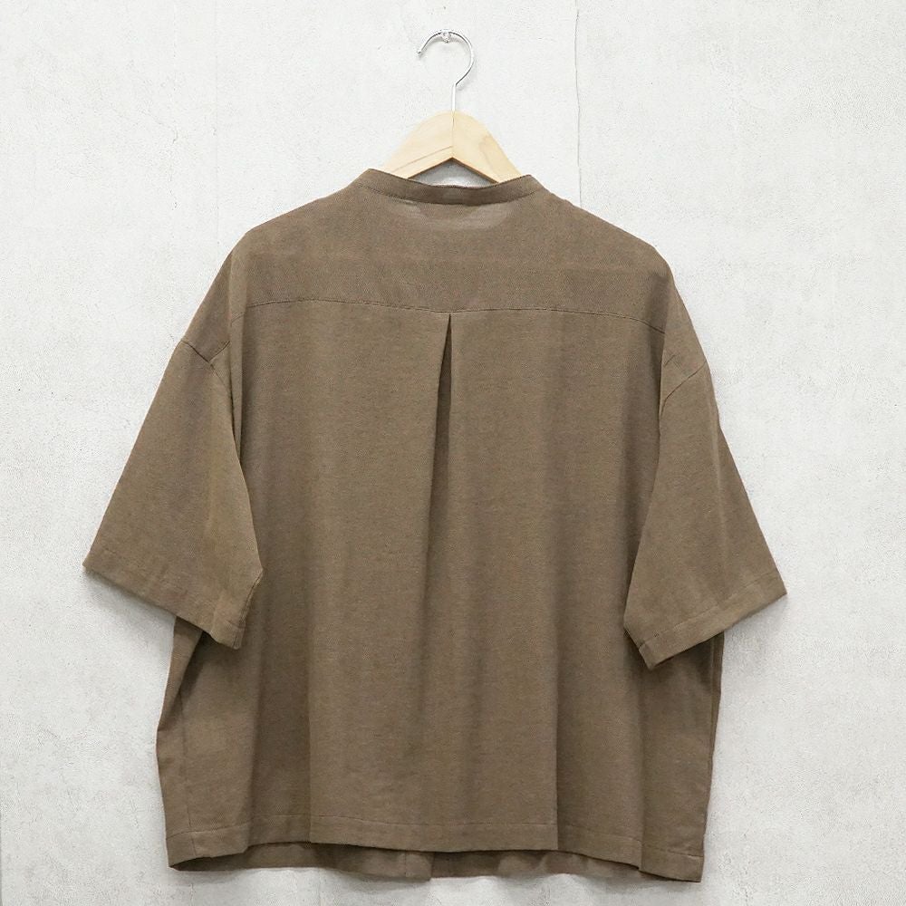 Branch m‘.,ブランチエム,ナチュラル,30代,40代,50代,60代,コットン,綿,ゆったり,ブラウス,コットンブラウス,バンドカラーブラウス,スタンドカラーブラウス,コットンシャツ,シャツ,５分袖,コットンボイルガーゼ,