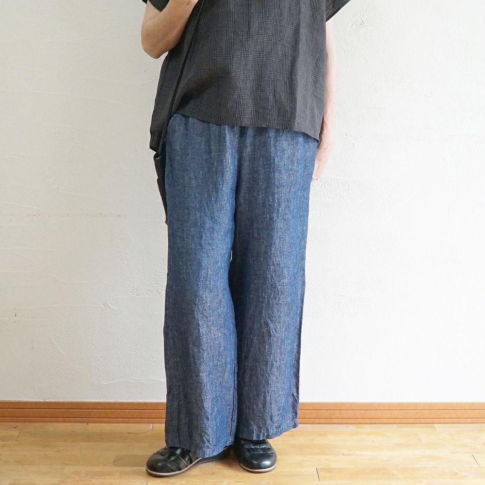 Branch m‘.,ブランチエム,ナチュラル,30代,40代,50代,60代,リネン,麻,ゆったり,パンツ,デニム,デニムパンツ,リネンデニム,ワイドパンツ,ワイドストレートパンツ,ストレートパンツ,デニムワイドパンツ,