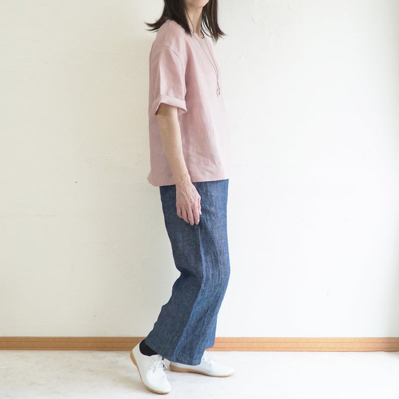 Branch m‘.,ブランチエム,ナチュラル,30代,40代,50代,60代,リネン,麻,ゆったり,パンツ,デニム,デニムパンツ,リネンデニム,ワイドパンツ,ワイドストレートパンツ,ストレートパンツ,デニムワイドパンツ,