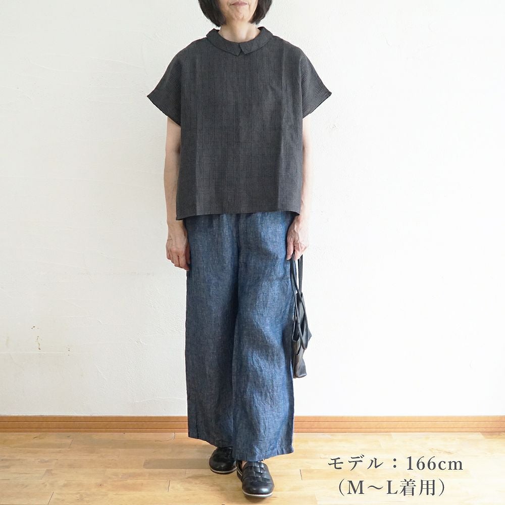 Branch m‘.,ブランチエム,ナチュラル,30代,40代,50代,60代,リネン,麻,ゆったり,パンツ,デニム,デニムパンツ,リネンデニム,ワイドパンツ,ワイドストレートパンツ,ストレートパンツ,デニムワイドパンツ,