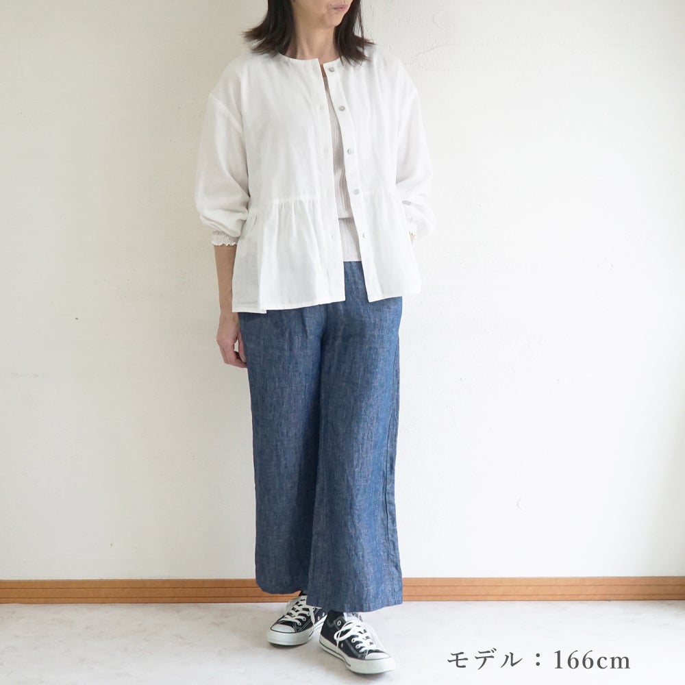 Branch m‘.,ブランチエム,ナチュラル,30代,40代,50代,60代,リネン,麻,ゆったり,パンツ,デニム,デニムパンツ,リネンデニム,ワイドパンツ,ワイドストレートパンツ,ストレートパンツ,デニムワイドパンツ,