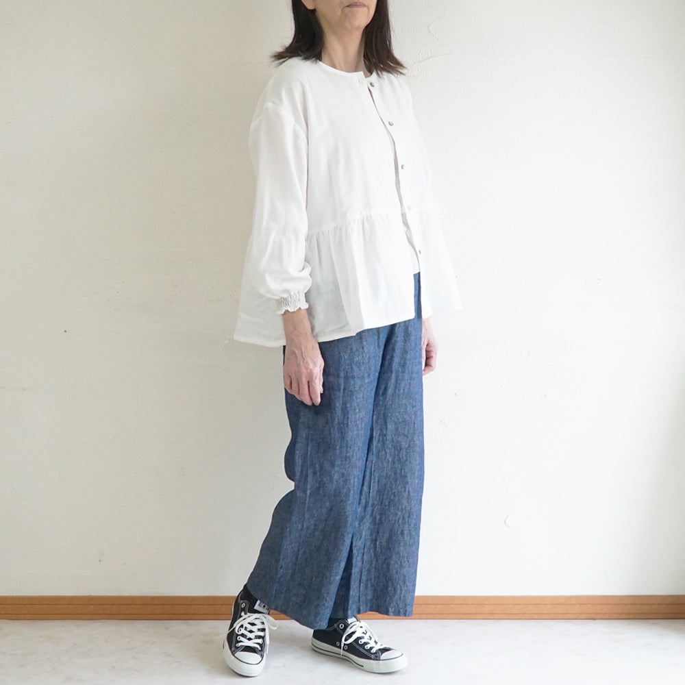Branch m‘.,ブランチエム,ナチュラル,30代,40代,50代,60代,リネン,麻,ゆったり,パンツ,デニム,デニムパンツ,リネンデニム,ワイドパンツ,ワイドストレートパンツ,ストレートパンツ,デニムワイドパンツ,