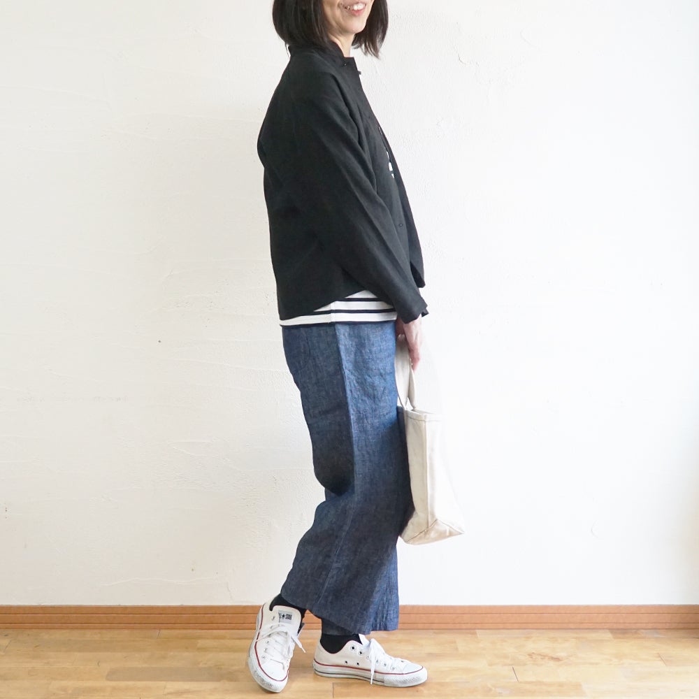 Branch m‘.,ブランチエム,ナチュラル,30代,40代,50代,60代,リネン,麻,ゆったり,パンツ,デニム,デニムパンツ,リネンデニム,ワイドパンツ,ワイドストレートパンツ,ストレートパンツ,デニムワイドパンツ,