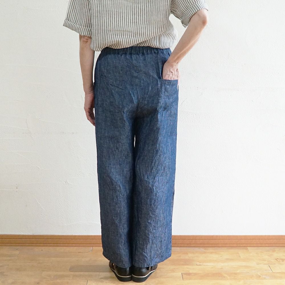 Branch m‘.,ブランチエム,ナチュラル,30代,40代,50代,60代,リネン,麻,ゆったり,パンツ,デニム,デニムパンツ,リネンデニム,ワイドパンツ,ワイドストレートパンツ,ストレートパンツ,デニムワイドパンツ,