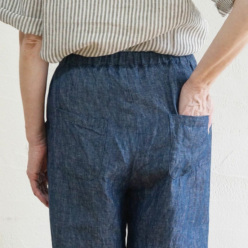 Branch m‘.,ブランチエム,ナチュラル,30代,40代,50代,60代,リネン,麻,ゆったり,パンツ,デニム,デニムパンツ,リネンデニム,ワイドパンツ,ワイドストレートパンツ,ストレートパンツ,デニムワイドパンツ,