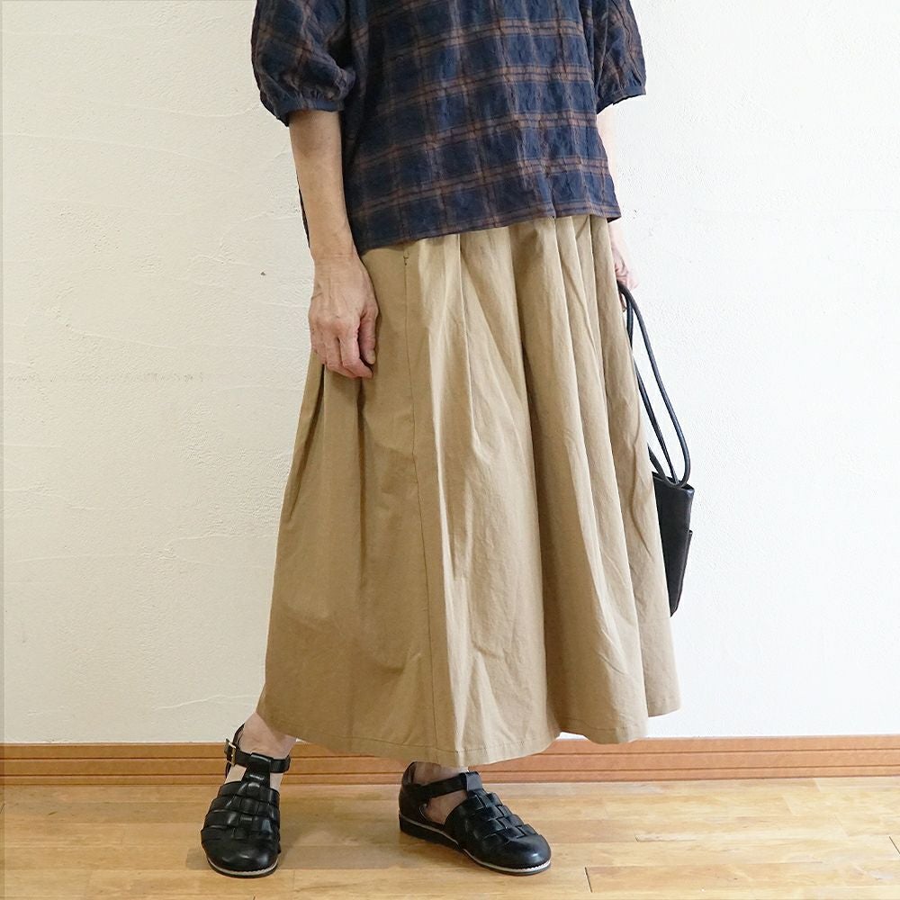 Branch m‘.,ブランチエム,ナチュラル,30代,40代,50代,60代,リネン,ゆったり,麻,コットンリネン,綿麻,スカート,チノスカート,タックスカート,フレアスカート