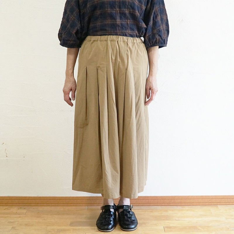 Branch m‘.,ブランチエム,ナチュラル,30代,40代,50代,60代,リネン,ゆったり,麻,コットンリネン,綿麻,スカート,チノスカート,タックスカート,フレアスカート