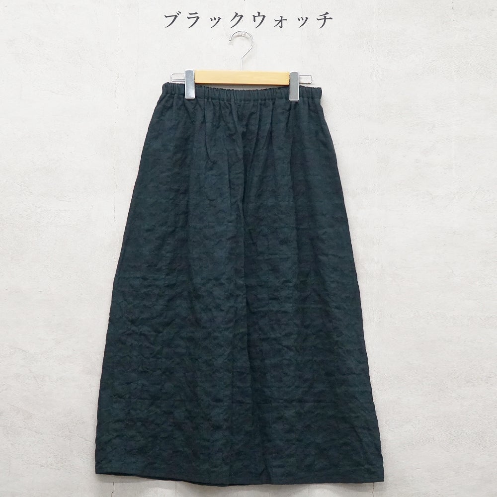 Branch m‘.,ブランチエム,ナチュラル,30代,40代,50代,60代,コットン,ゆったり,綿,チェック,スカート,ギャザースカート,チェックスカート,シャーリングチェック,