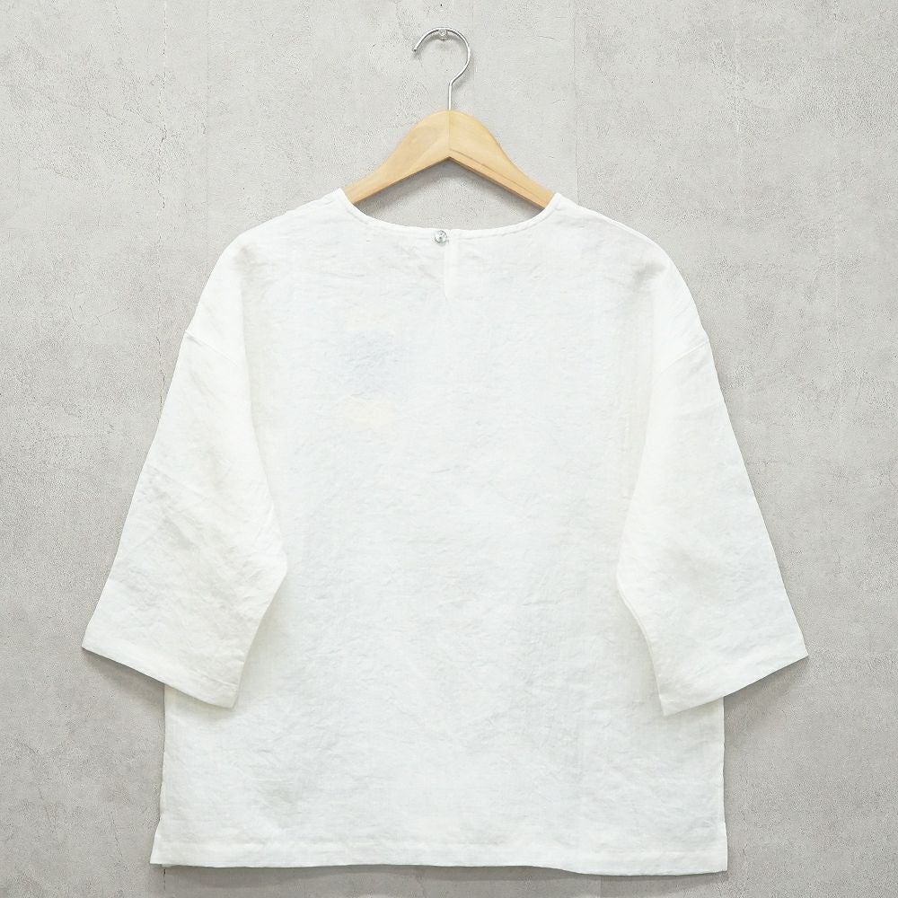 Branch m‘.,ブランチエム,ナチュラル,30代,40代,50代,60代,リネン,ゆったり,ブラウス,リネンブラウス,7分袖,プルオーバー,プルオーバーブラウス, Tシャツ