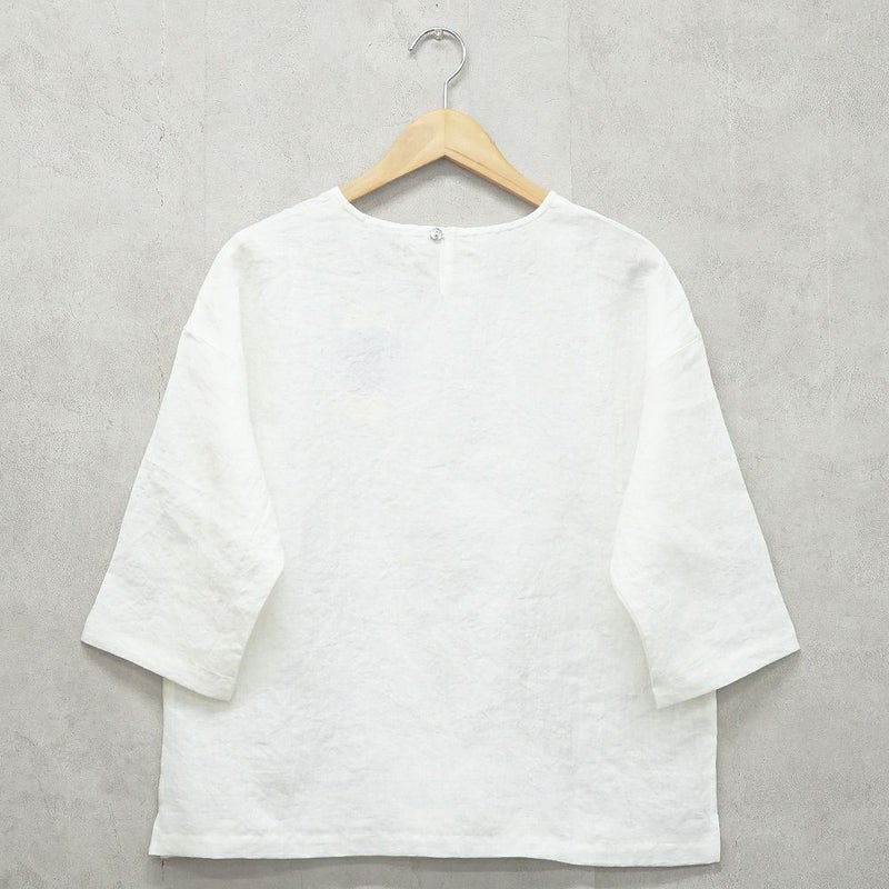 Branch m‘.,ブランチエム,ナチュラル,30代,40代,50代,60代,リネン,ゆったり,ブラウス,リネンブラウス,7分袖,プルオーバー,プルオーバーブラウス, Tシャツ