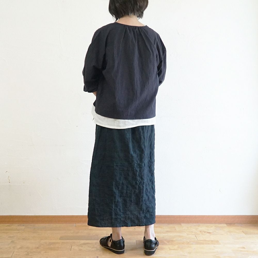 Branch m‘.,ブランチエム,ナチュラル,30代,40代,50代,60代,コットン,綿,ゆったり,ブラウス,コットンブラウス,綿ローン,東炊き,シアーブラウス,シアーシャツ,ノーカラーブラウス