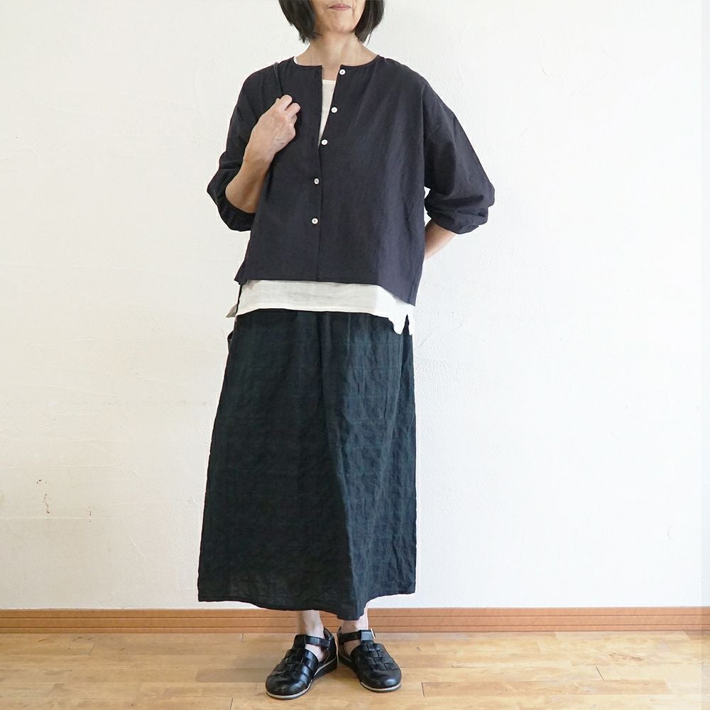 Branch m‘.,ブランチエム,ナチュラル,30代,40代,50代,60代,コットン,綿,ゆったり,ブラウス,コットンブラウス,綿ローン,東炊き,シアーブラウス,シアーシャツ,ノーカラーブラウス