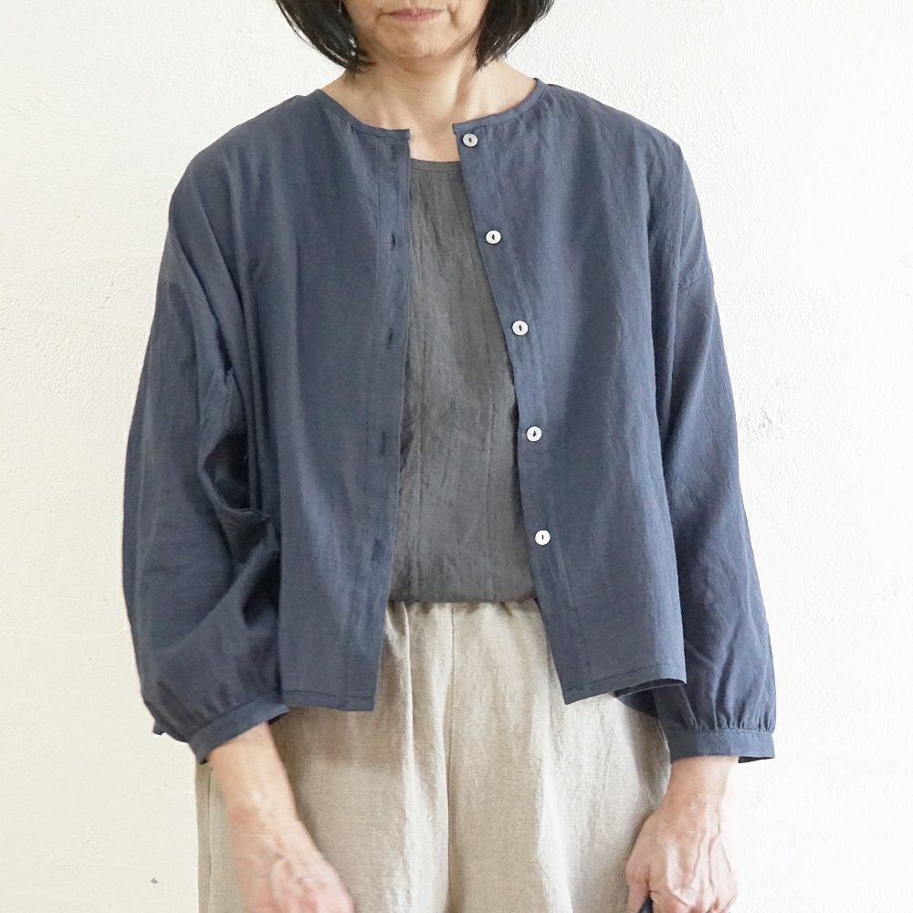 Branch m‘.,ブランチエム,ナチュラル,30代,40代,50代,60代,コットン,綿,ゆったり,ブラウス,コットンブラウス,綿ローン,東炊き,シアーブラウス,シアーシャツ,ノーカラーブラウス