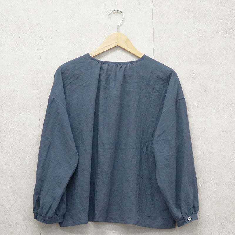 Branch m‘.,ブランチエム,ナチュラル,30代,40代,50代,60代,コットン,綿,ゆったり,ブラウス,コットンブラウス,綿ローン,東炊き,シアーブラウス,シアーシャツ,ノーカラーブラウス