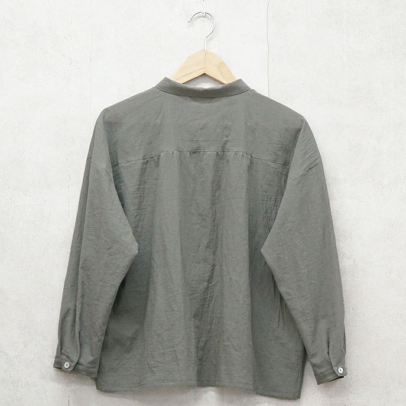 Branch m‘.,ブランチエム,ナチュラル,30代,40代,50代,60代,コットン,綿,ゆったり,ブラウス,コットンブラウス,綿ローン,東炊き,シアーブラウス,シアーシャツ,ノーカラーブラウス