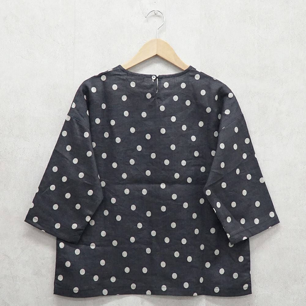 Branch m‘.,ブランチエム,ナチュラル,30代,40代,50代,60代,リネン,ゆったり,ブラウス,リネンブラウス,プルオーバーブラウス,プルオーバー,水玉,水玉ブラウス,ドット柄,ドット柄ブラウス 