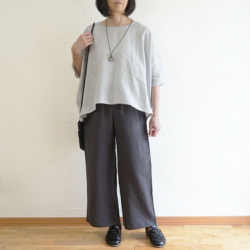 Branch m‘.,ブランチエム,ナチュラル,30代,40代,50代,60代,リネン,ゆったり,ブラウス,リネンブラウス,プルオーバー,プルオーバーブラウス,Tシャツ 