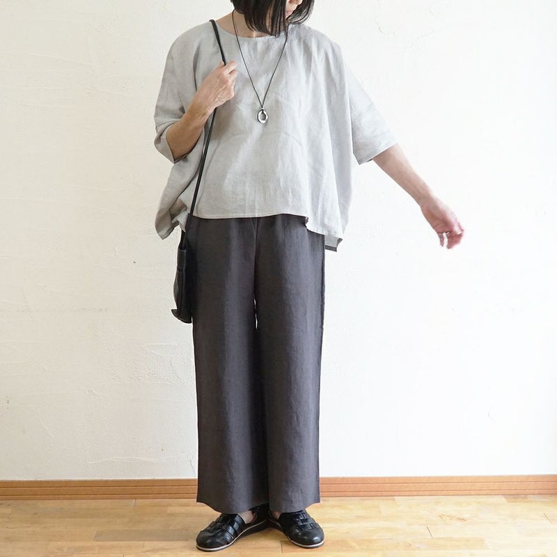 Branch m‘.,ブランチエム,ナチュラル,30代,40代,50代,60代,リネン,ゆったり,ブラウス,リネンブラウス,プルオーバー,プルオーバーブラウス,Tシャツ 
