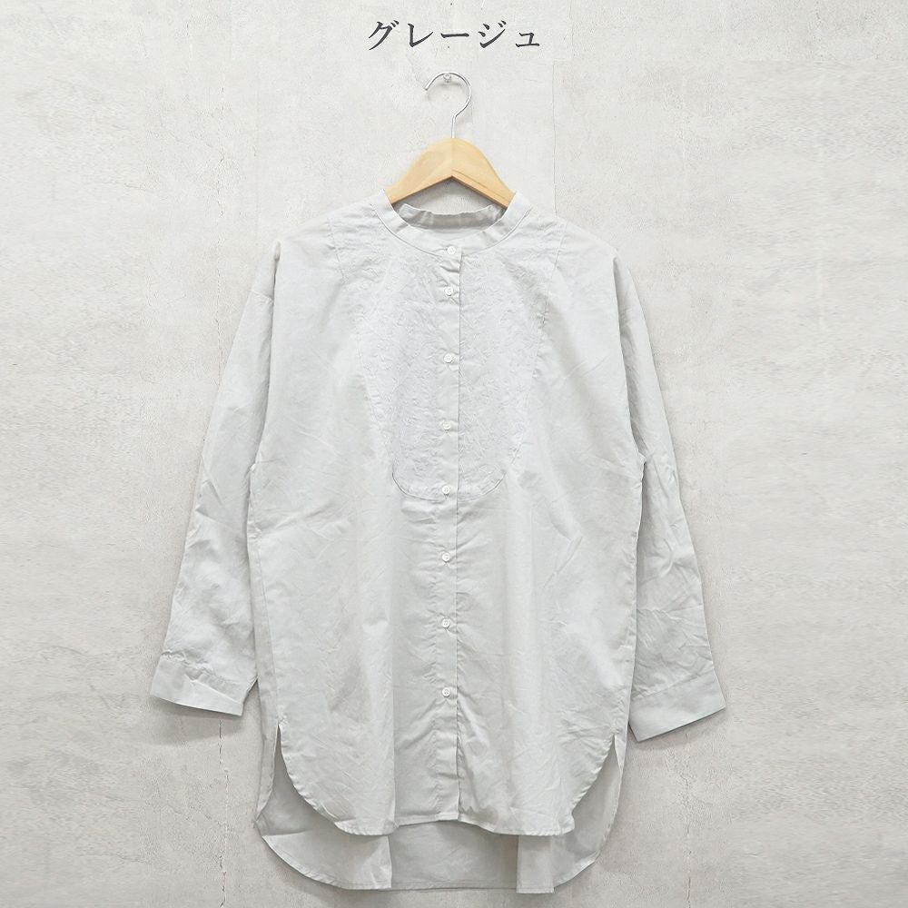 Branch m‘.,ブランチエム,ナチュラル,30代,40代,50代,60代,コットン,綿,ゆったり,blouse,ブラウス,シャツ,シャツブラウス,刺繍,刺繍ブラウス,刺繍シャツ,チュニック