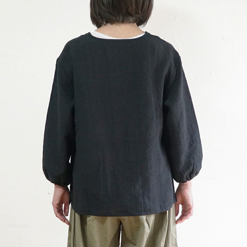 Branch m‘.,ブランチエム,ナチュラル,30代,40代,50代,60代,リネン,ゆったり,ブラウス,リネンブラウス,長袖,プルオーバー,プルオーバーブラウス,袖ゴム