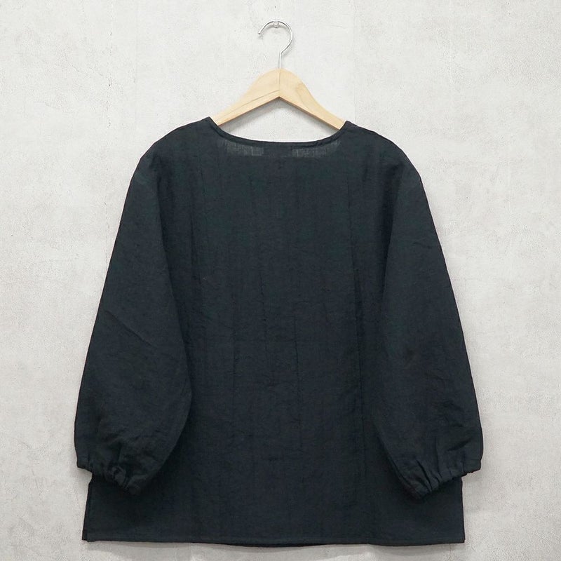 Branch m‘.,ブランチエム,ナチュラル,30代,40代,50代,60代,リネン,ゆったり,ブラウス,リネンブラウス,長袖,プルオーバー,プルオーバーブラウス,袖ゴム