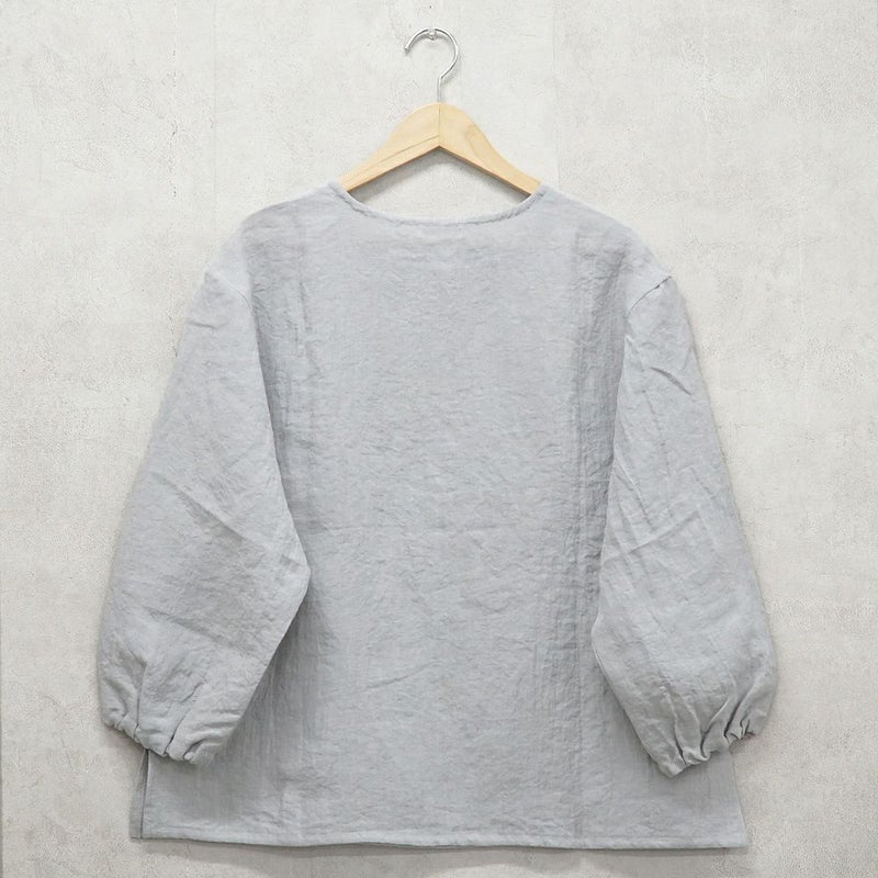 Branch m‘.,ブランチエム,ナチュラル,30代,40代,50代,60代,リネン,ゆったり,ブラウス,リネンブラウス,長袖,プルオーバー,プルオーバーブラウス,袖ゴム