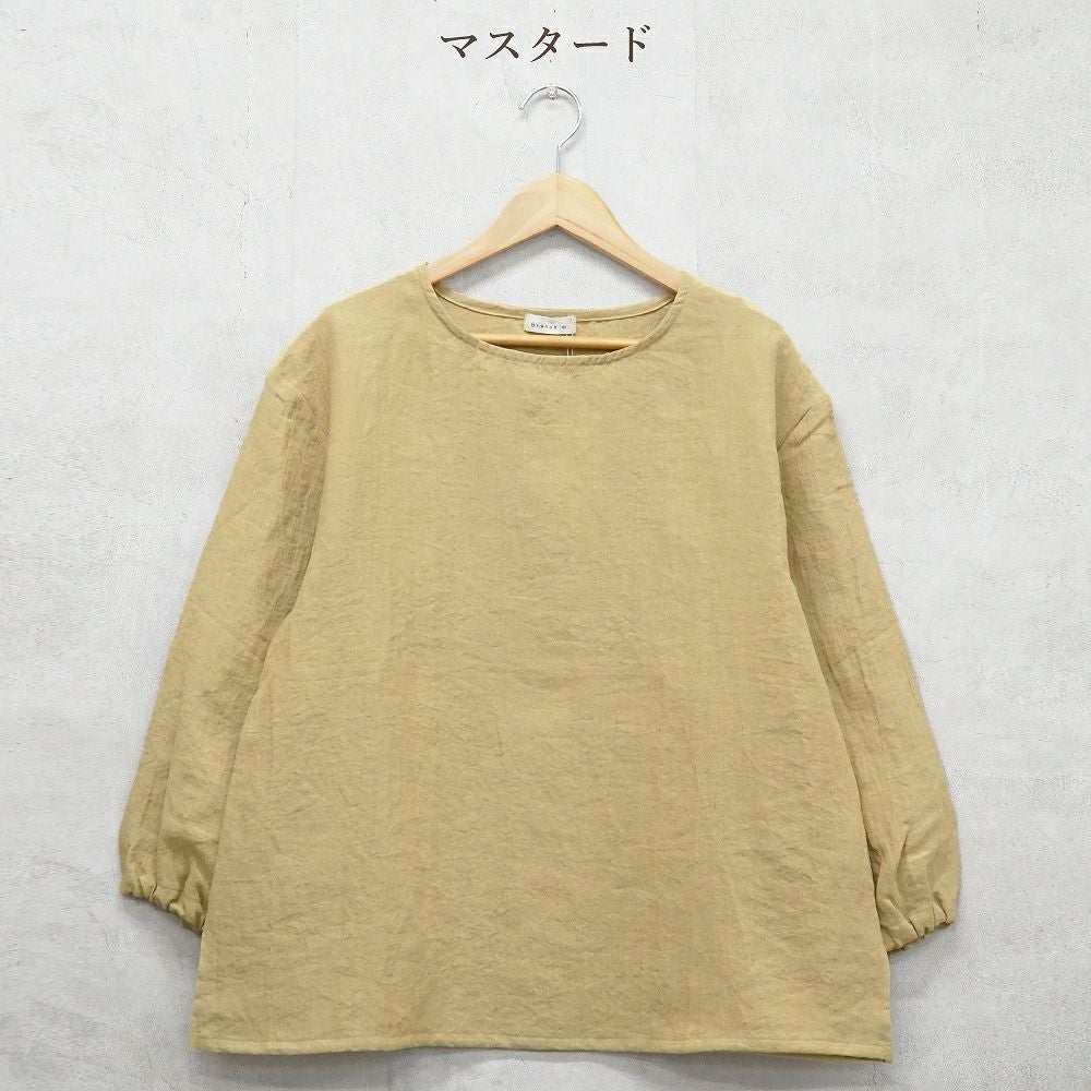 Branch m‘.,ブランチエム,ナチュラル,30代,40代,50代,60代,リネン,ゆったり,ブラウス,リネンブラウス,長袖,プルオーバー,プルオーバーブラウス,袖ゴム