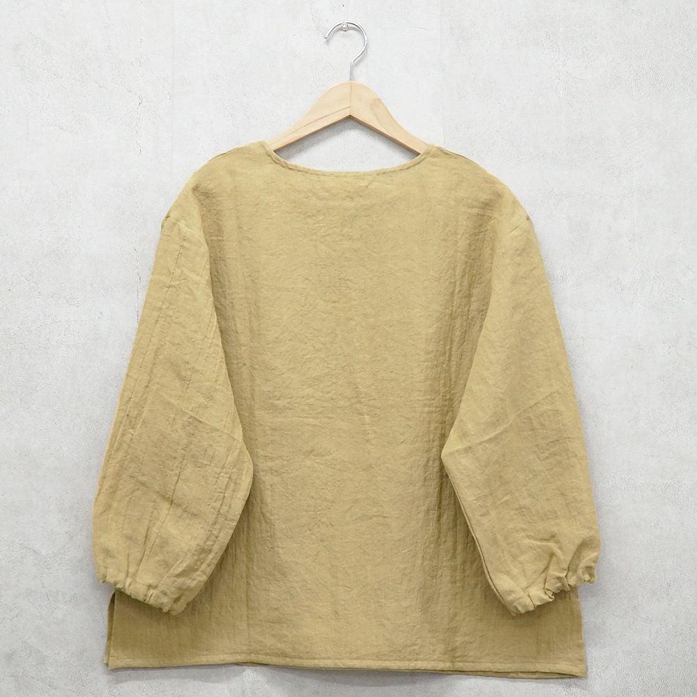 Branch m‘.,ブランチエム,ナチュラル,30代,40代,50代,60代,リネン,ゆったり,ブラウス,リネンブラウス,長袖,プルオーバー,プルオーバーブラウス,袖ゴム