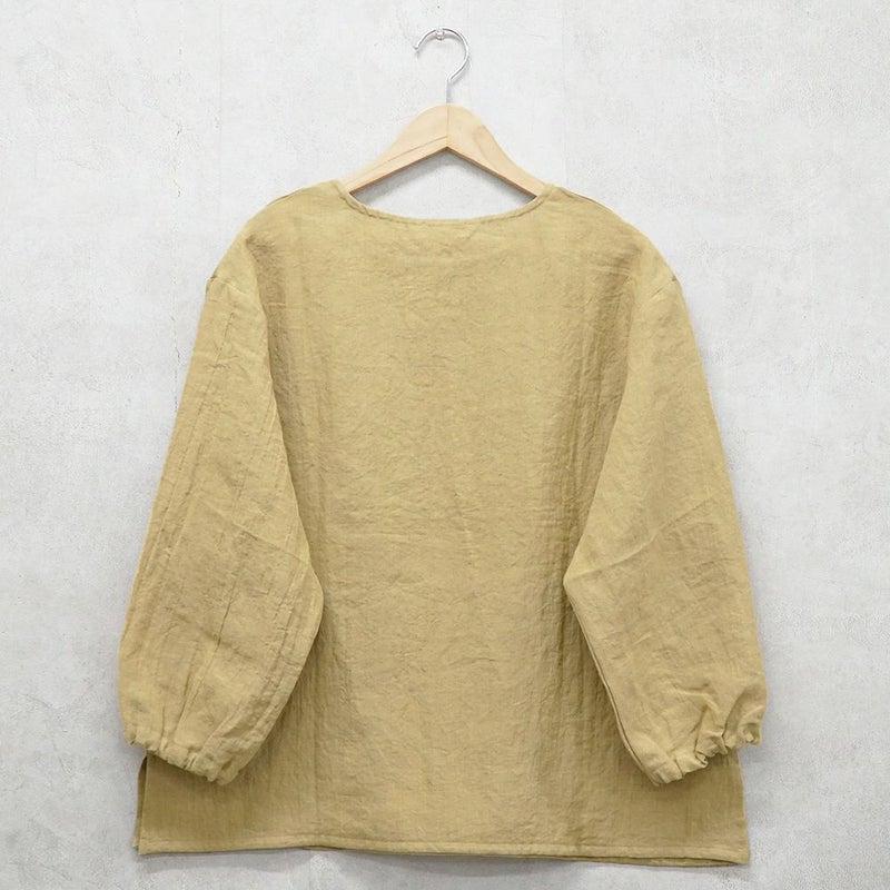 Branch m‘.,ブランチエム,ナチュラル,30代,40代,50代,60代,リネン,ゆったり,ブラウス,リネンブラウス,長袖,プルオーバー,プルオーバーブラウス,袖ゴム