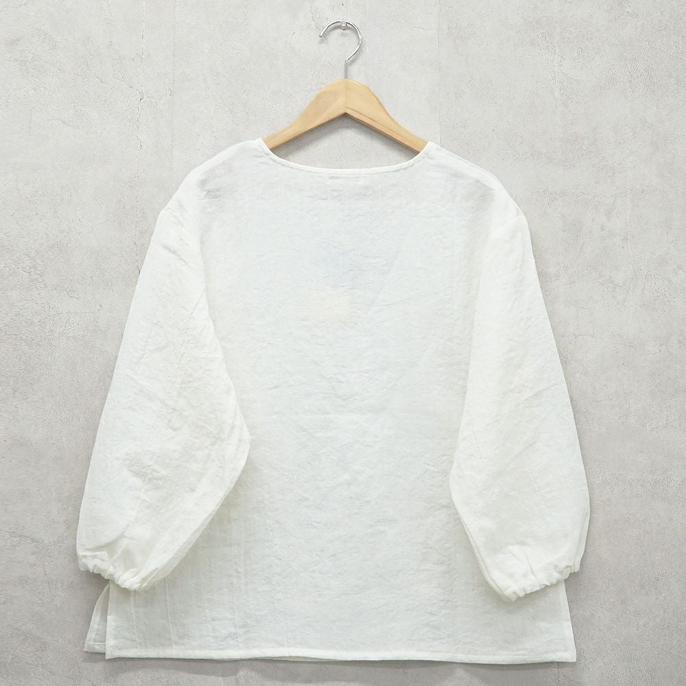 Branch m‘.,ブランチエム,ナチュラル,30代,40代,50代,60代,リネン,ゆったり,ブラウス,リネンブラウス,長袖,プルオーバー,プルオーバーブラウス,袖ゴム