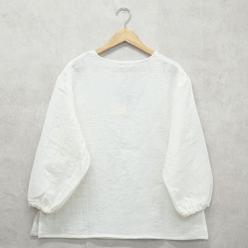 Branch m‘.,ブランチエム,ナチュラル,30代,40代,50代,60代,リネン,ゆったり,ブラウス,リネンブラウス,長袖,プルオーバー,プルオーバーブラウス,袖ゴム