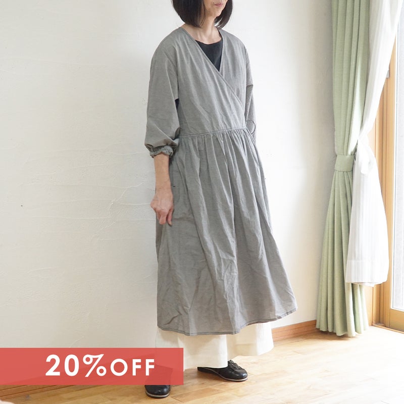 Branch m‘.,ブランチエム,ナチュラル,30代,40代,50代,60代,コットン,綿,ゆったり,ワンピース,カシュクール,羽織