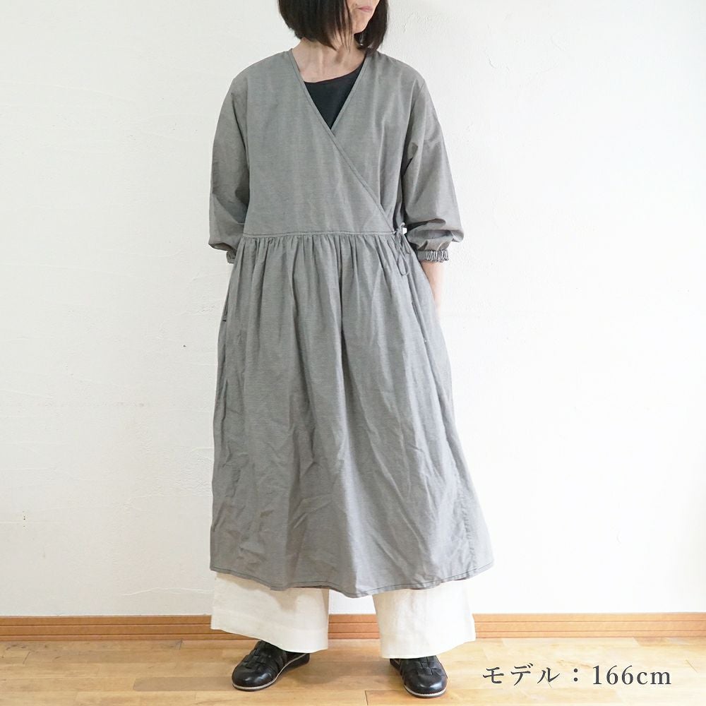 Branch m‘.,ブランチエム,ナチュラル,30代,40代,50代,60代,コットン,綿,ゆったり,ワンピース,カシュクール,羽織