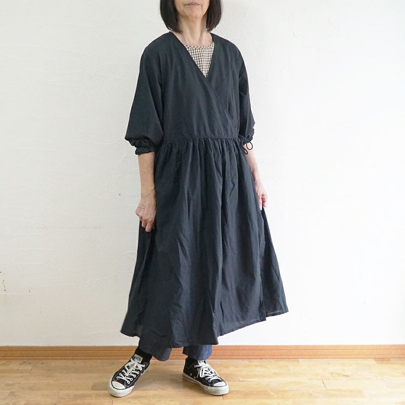 Branch m‘.,ブランチエム,ナチュラル,30代,40代,50代,60代,コットン,綿,ゆったり,ワンピース,カシュクール,羽織