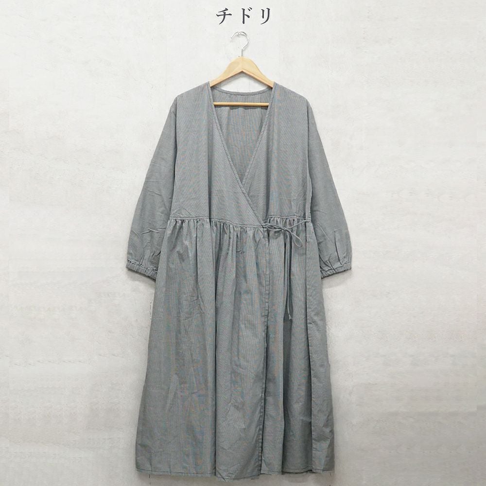 Branch m‘.,ブランチエム,ナチュラル,30代,40代,50代,60代,コットン,綿,ゆったり,ワンピース,カシュクール,羽織