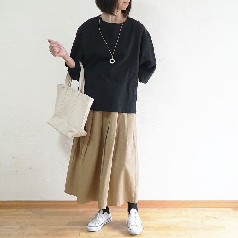 Branch m‘.,ブランチエム,ナチュラル,30代,40代,50代,60代,リネン,コットンリネン,綿麻,ゆったり,ブラウス,長袖,プルオーバー,プルオーバーブラウス,袖ゴム,桐七炊き,