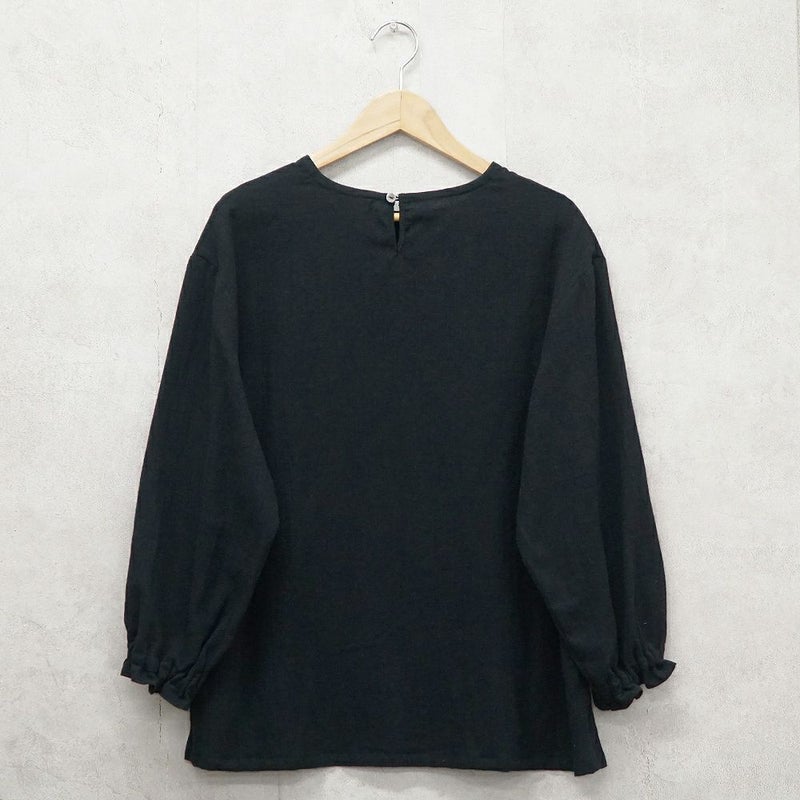 Branch m‘.,ブランチエム,ナチュラル,30代,40代,50代,60代,リネン,コットンリネン,綿麻,ゆったり,ブラウス,長袖,プルオーバー,プルオーバーブラウス,袖ゴム,桐七炊き,