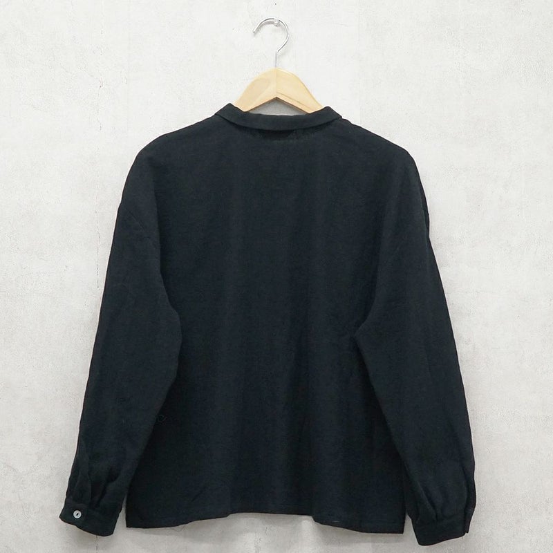 Branch m‘.,ブランチエム,ナチュラル,30代,40代,50代,60代,リネン,コットンリネン,綿麻,ゆったり,ブラウス,長袖,チビ衿,シャツ,チビ衿シャツ,チビ衿ブラウス,