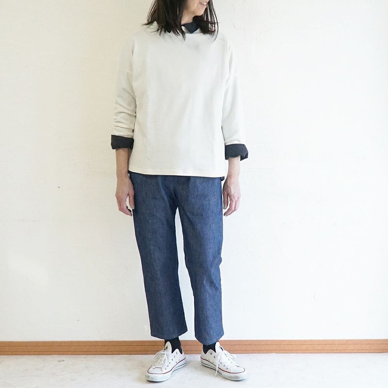 Branch m‘.,ブランチエム,ナチュラル,30代,40代,50代,60代,コットン,綿,ゆったり,パンツ,デニム,デニムパンツ,ストレートパンツ,デニムストレートパンツ