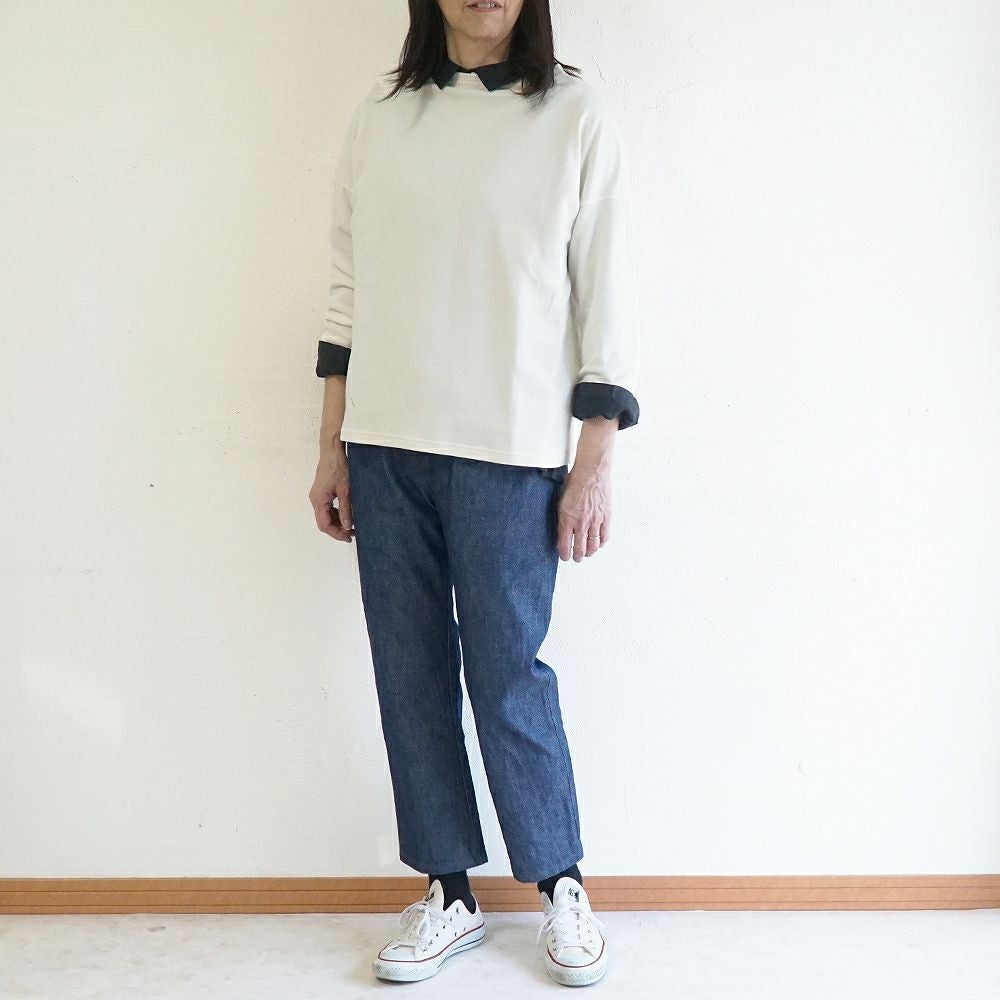 Branch m‘.,ブランチエム,ナチュラル,30代,40代,50代,60代,コットン,綿,ゆったり,パンツ,デニム,デニムパンツ,ストレートパンツ,デニムストレートパンツ