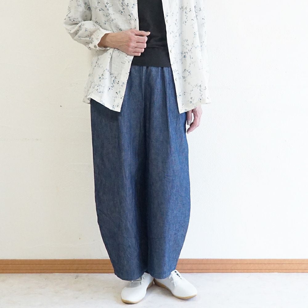 Branch m‘.,ブランチエム,ナチュラル,30代,40代,50代,60代,コットン,綿,ゆったり,パンツ,デニム,デニムパンツ,コクーンパンツ,デニムコクーンパンツ,バルーンパンツ,ワイドパンツ