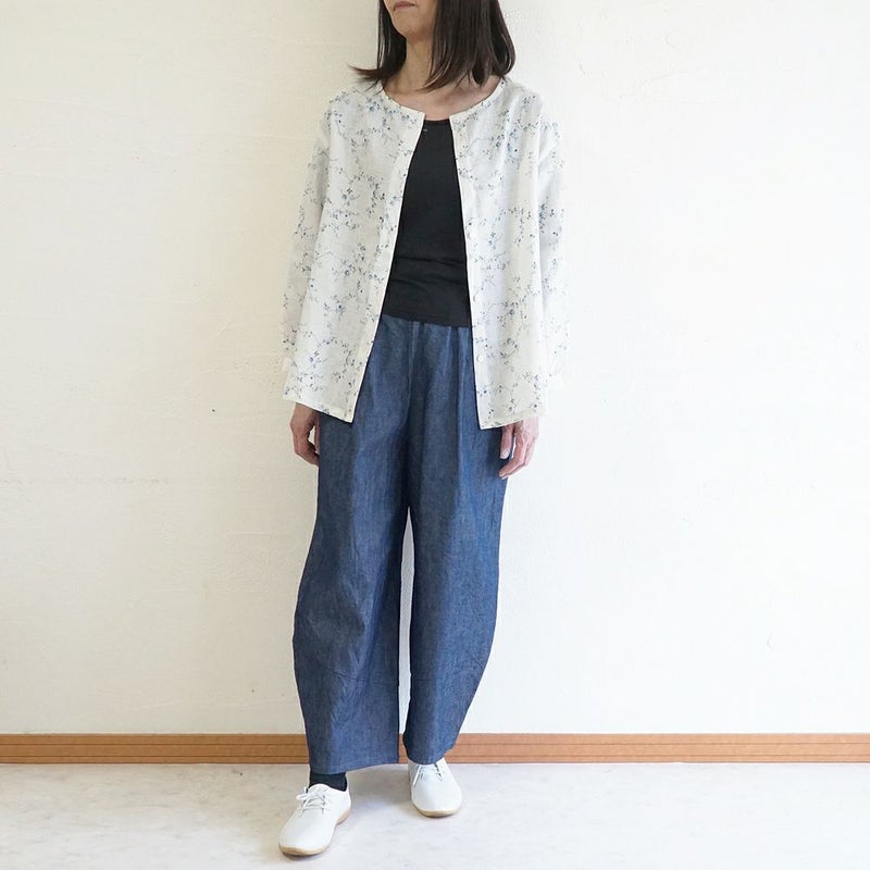 Branch m‘.,ブランチエム,ナチュラル,30代,40代,50代,60代,コットン,綿,ゆったり,パンツ,デニム,デニムパンツ,コクーンパンツ,デニムコクーンパンツ,バルーンパンツ,ワイドパンツ