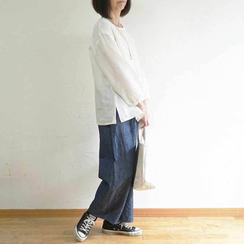 Branch m‘.,ブランチエム,ナチュラル,30代,40代,50代,60代,コットン,綿,ゆったり,パンツ,デニム,デニムパンツ,コクーンパンツ,デニムコクーンパンツ,バルーンパンツ,ワイドパンツ