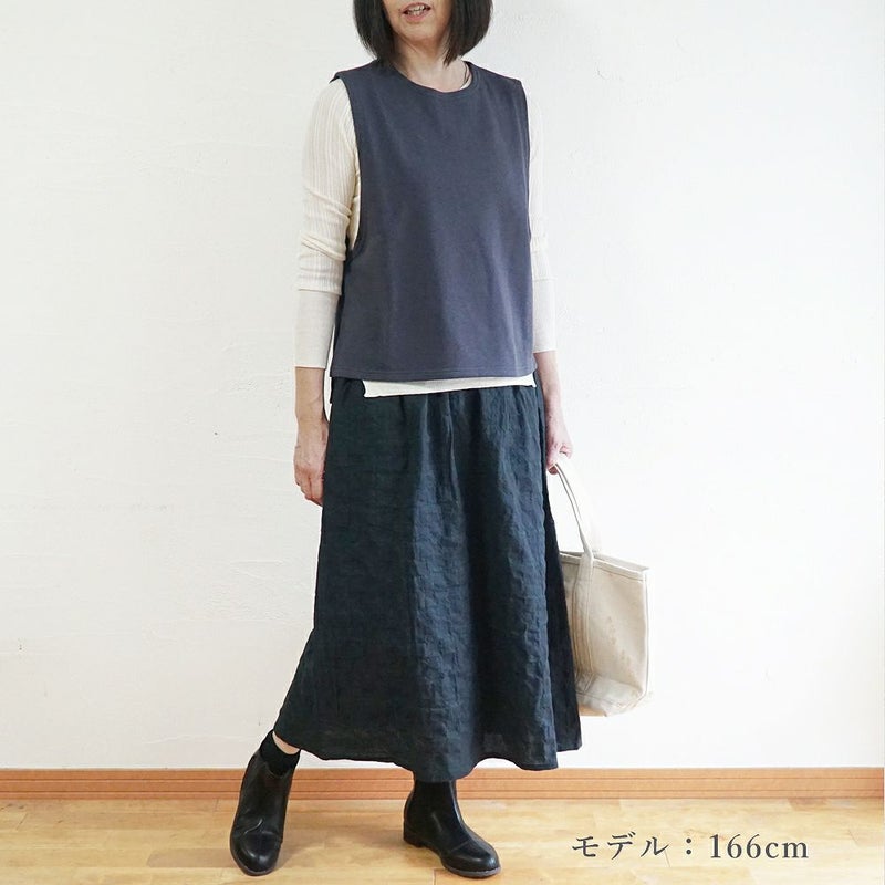 Branch m‘.,ブランチエム,ナチュラル,30代,40代,50代,60代,コットン,ゆったり,綿,裏毛,裏毛ベスト,ベスト,レイヤード,重ね着,体温調節,