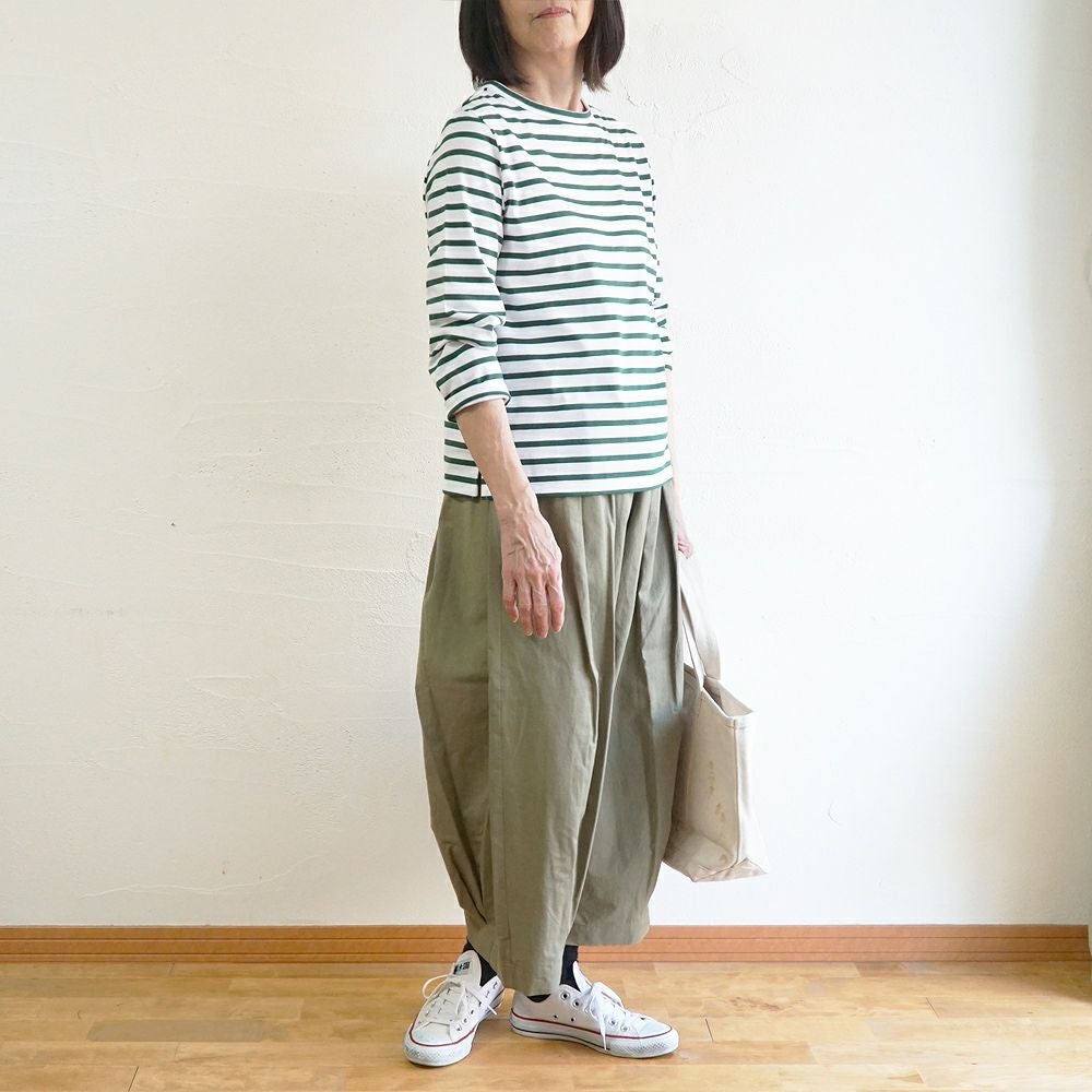 Branch m‘.,ブランチエム,ナチュラル,30代,40代,50代,60代,コットン,綿,ゆったり,Tシャツ,カットソー,ボーダー,ボーダーTシャツ,長袖