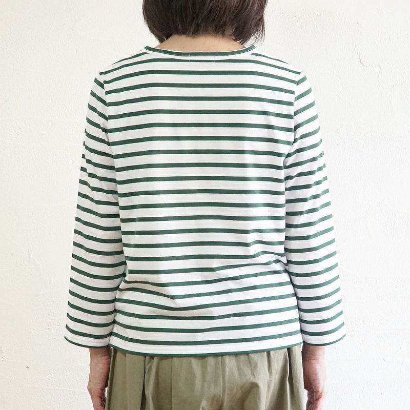 Branch m‘.,ブランチエム,ナチュラル,30代,40代,50代,60代,コットン,綿,ゆったり,Tシャツ,カットソー,ボーダー,ボーダーTシャツ,長袖