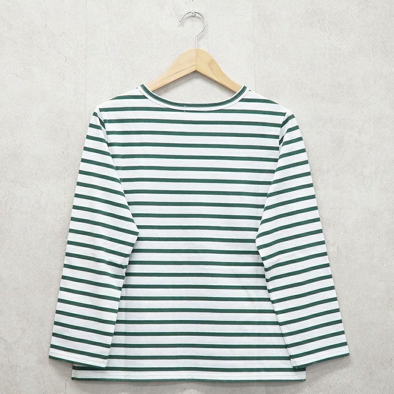 Branch m‘.,ブランチエム,ナチュラル,30代,40代,50代,60代,コットン,綿,ゆったり,Tシャツ,カットソー,ボーダー,ボーダーTシャツ,長袖