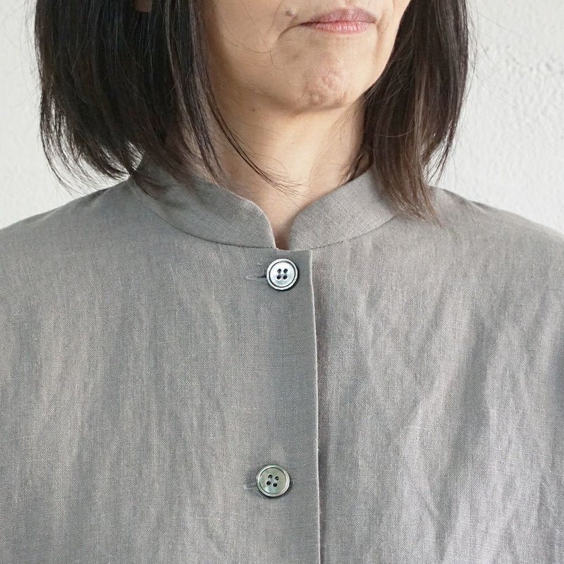 Branch m‘.,ブランチエム,ナチュラル,30代,40代,50代,60代,リネン,ゆったり,ジャケット,リネンジャケット,スタンドカラージャケット,スタンドネックジャケット,ショート丈,ショートジャケット, 