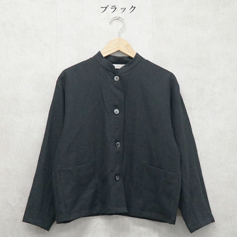 Branch m‘.,ブランチエム,ナチュラル,30代,40代,50代,60代,リネン,ゆったり,ジャケット,リネンジャケット,スタンドカラージャケット,スタンドネックジャケット,ショート丈,ショートジャケット, 